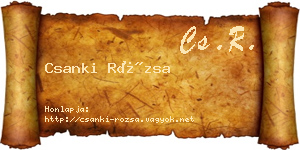 Csanki Rózsa névjegykártya