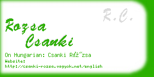 rozsa csanki business card